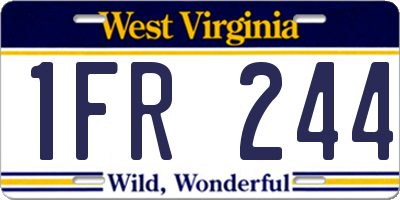 WV license plate 1FR244