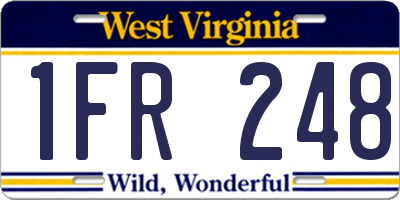 WV license plate 1FR248