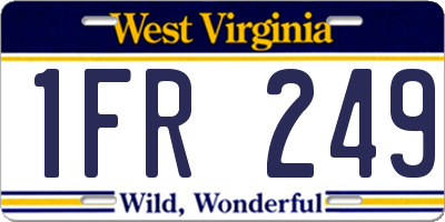 WV license plate 1FR249