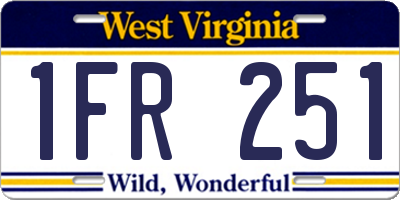 WV license plate 1FR251