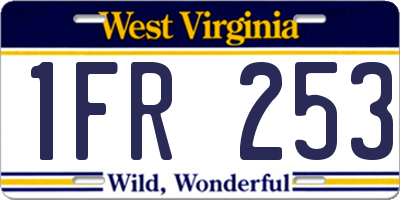 WV license plate 1FR253