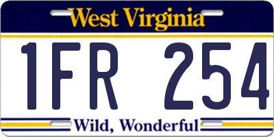 WV license plate 1FR254