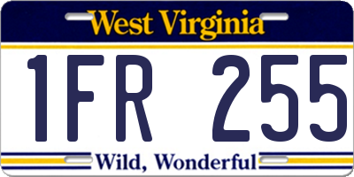 WV license plate 1FR255