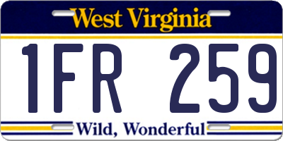WV license plate 1FR259