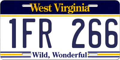 WV license plate 1FR266