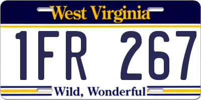WV license plate 1FR267
