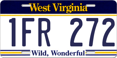WV license plate 1FR272