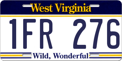 WV license plate 1FR276