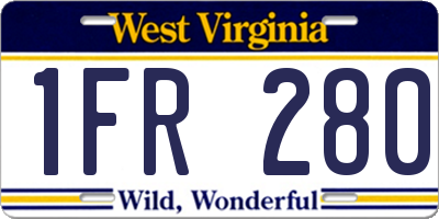 WV license plate 1FR280