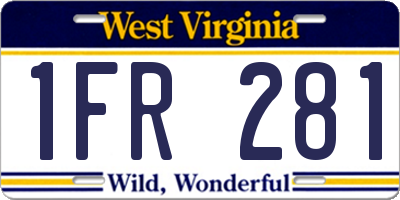 WV license plate 1FR281