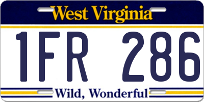WV license plate 1FR286