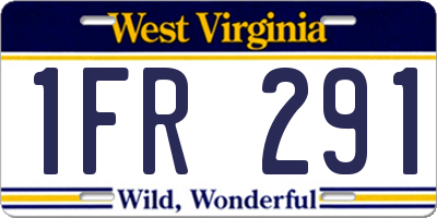 WV license plate 1FR291
