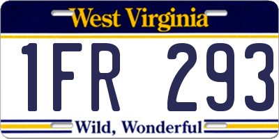 WV license plate 1FR293
