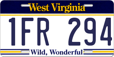 WV license plate 1FR294