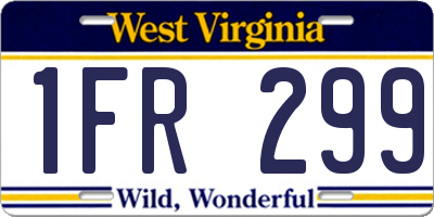 WV license plate 1FR299