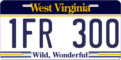 WV license plate 1FR300