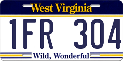 WV license plate 1FR304