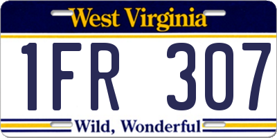 WV license plate 1FR307