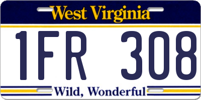 WV license plate 1FR308