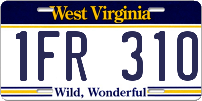 WV license plate 1FR310
