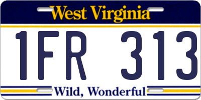 WV license plate 1FR313