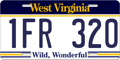 WV license plate 1FR320