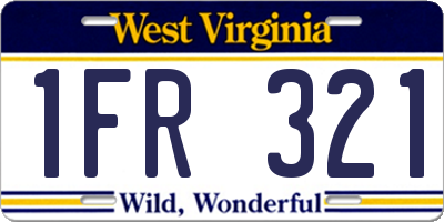 WV license plate 1FR321