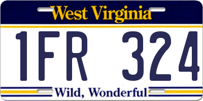 WV license plate 1FR324