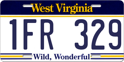 WV license plate 1FR329