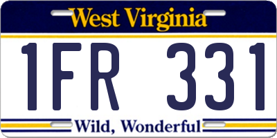 WV license plate 1FR331