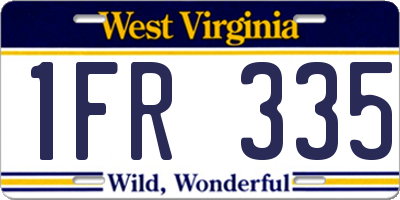 WV license plate 1FR335