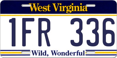 WV license plate 1FR336