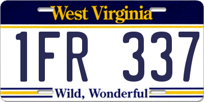 WV license plate 1FR337