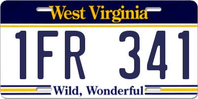 WV license plate 1FR341