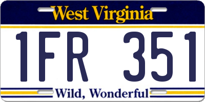 WV license plate 1FR351