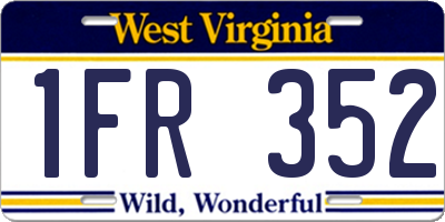 WV license plate 1FR352