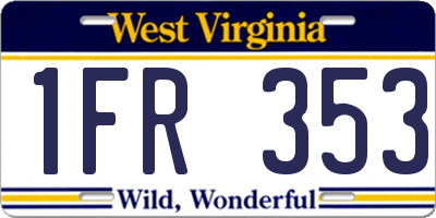 WV license plate 1FR353