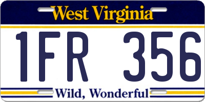 WV license plate 1FR356