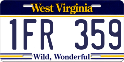 WV license plate 1FR359