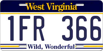 WV license plate 1FR366