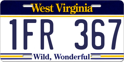 WV license plate 1FR367