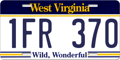 WV license plate 1FR370