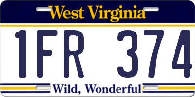 WV license plate 1FR374