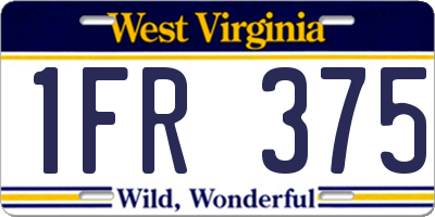 WV license plate 1FR375