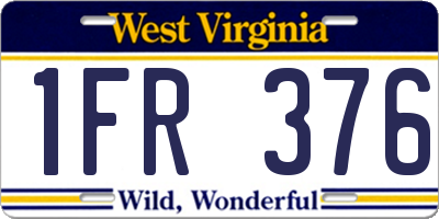 WV license plate 1FR376
