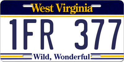 WV license plate 1FR377