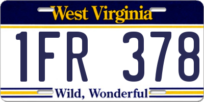 WV license plate 1FR378
