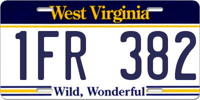 WV license plate 1FR382