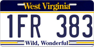 WV license plate 1FR383