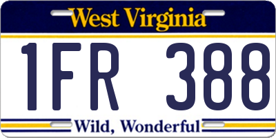 WV license plate 1FR388